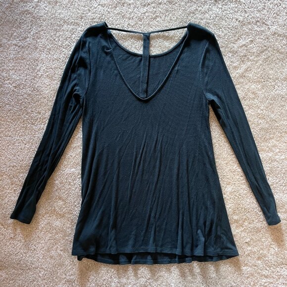 Emerald Long Sleeve Open Back Top, 0X - Picture 3 of 4